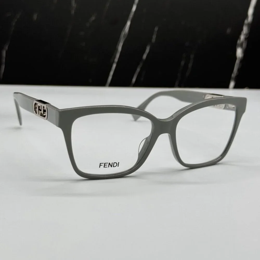 NEW FE50025I 020 FENDI EYEGLASSES SHINY GREY UNISEX EYEWEAR FENDI